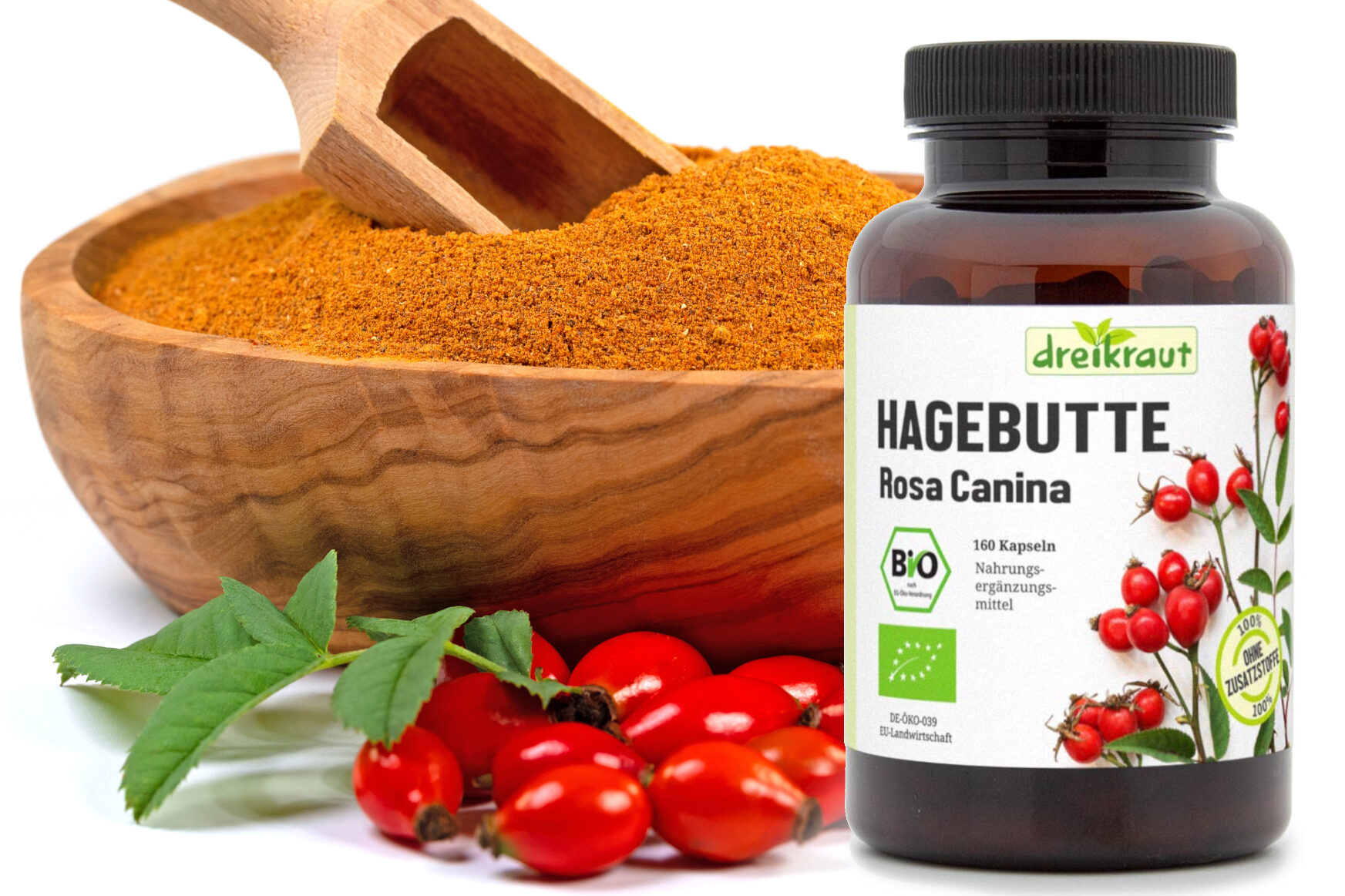 Hagebutten-Pulver oder Kapseln? Das eine ist günstiger, das andere praktischer.