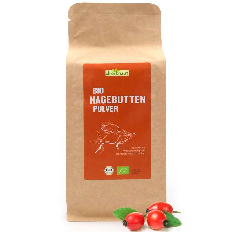Dreikraut Bio-Hagebuttenpulver Aus Eu-Wildsammlung - 250G