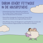 Bio Fettwolle 50g mit natürlichem Lanolingehalt, Herkunft und Herstellung in Deutschland