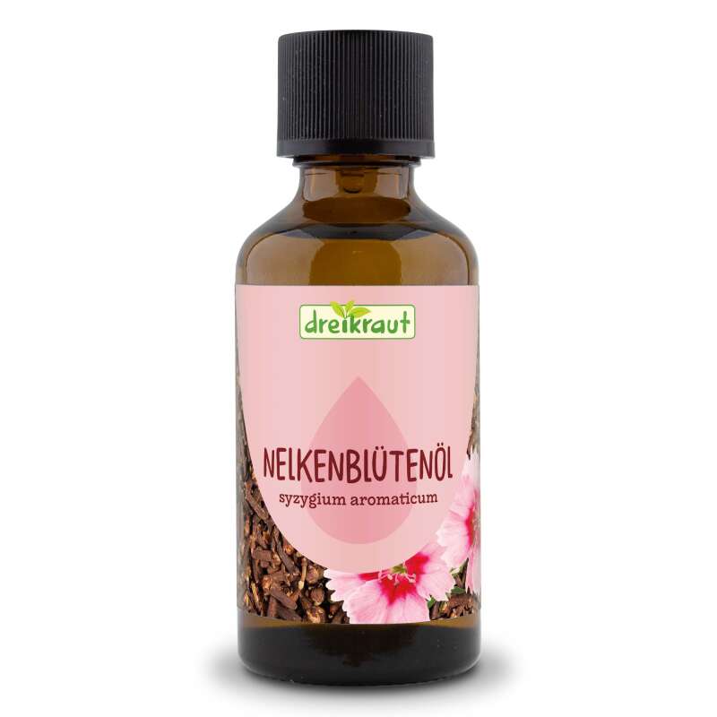 Dreikraut Nelkenöl Bio, Nelkenblütenöl, Ätherisch, 100% Naturrein 50 Ml