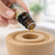 Tropfschale aus Zirbenholz mit Zirbenöl 10ml