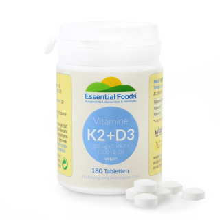 D3 mit K2 - Das starke Duo für die Knochen, 180 Tabletten
